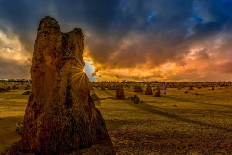 Western Australia's Pinnacles at sunset.