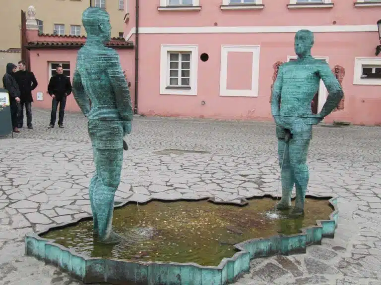 The Piss Sculpture by David Černý in Prague, Czechia.