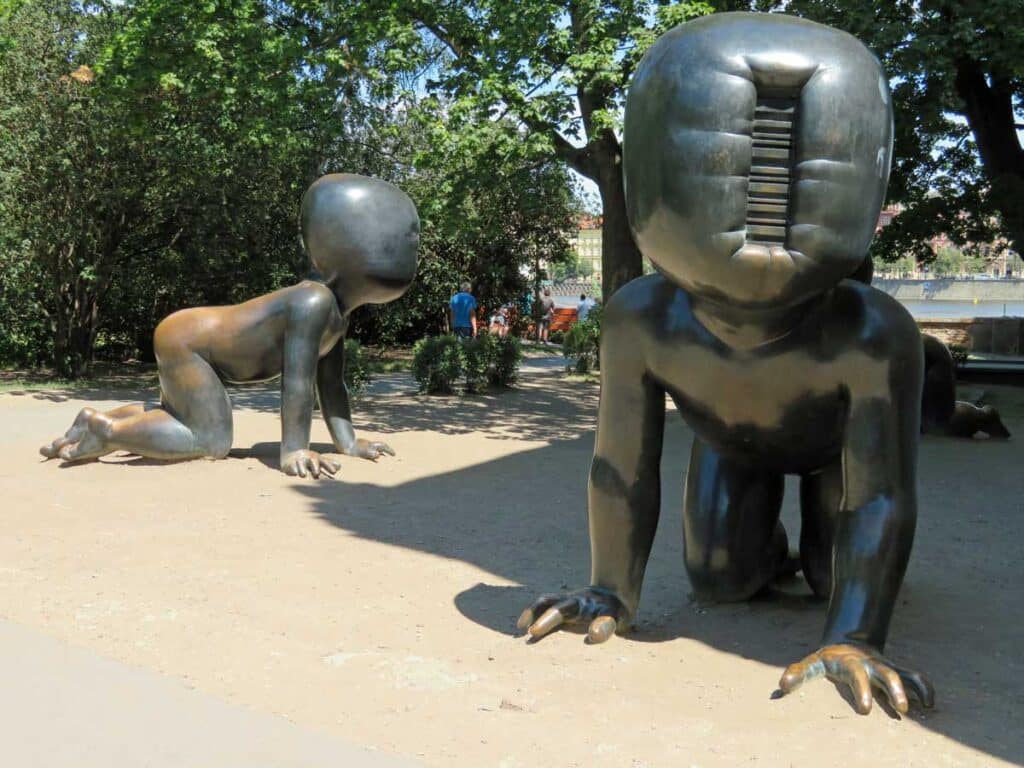 David Černý's Miminka in Kampa Park, Prague.