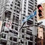 Queen Street West sign in Toronto, Canada.