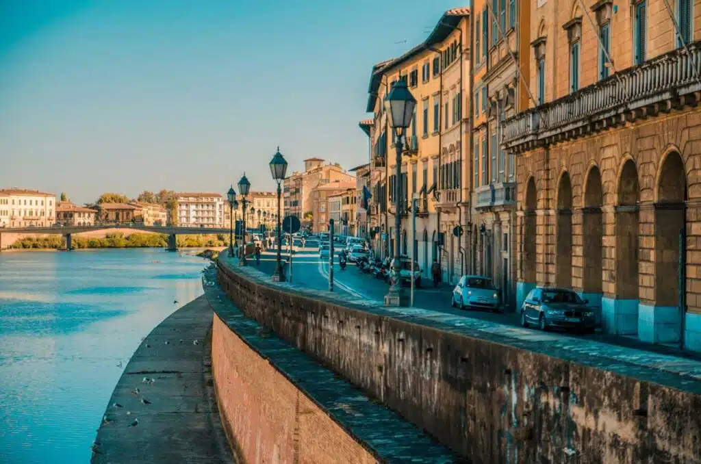 The River Arno in Pisa, Italy.