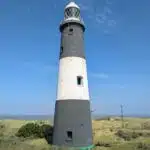 Spurn Lighthouse on the Spurn Peninsula, East Yorkshire.