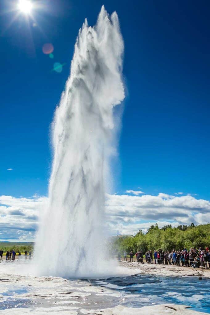 The Strokkur geyser in the Haukadalur Valley, Iceland.
