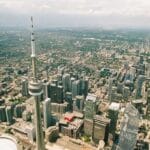 A bird's eye view of Toronto, Canada.