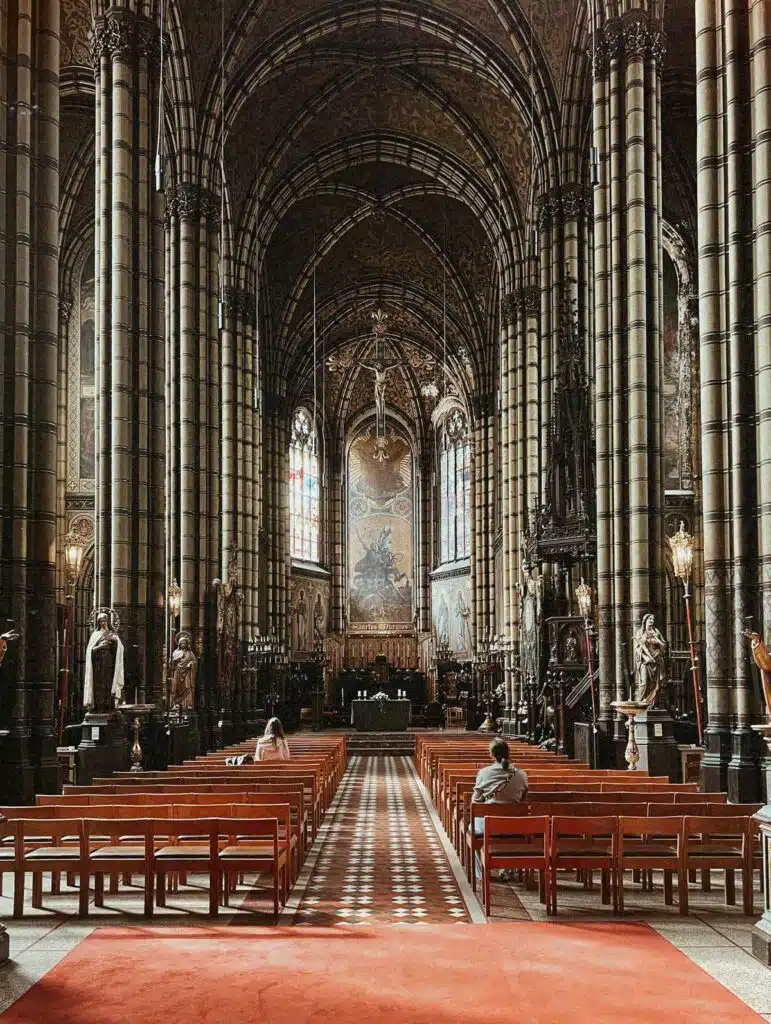 Inside Antwerp Cathedral.