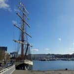 By the port in Antwerp, Belgium.