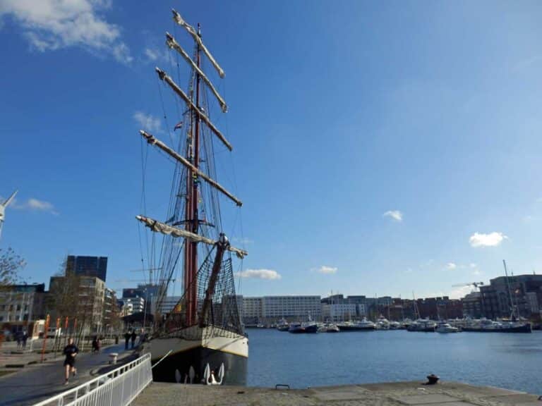 By the port in Antwerp, Belgium.
