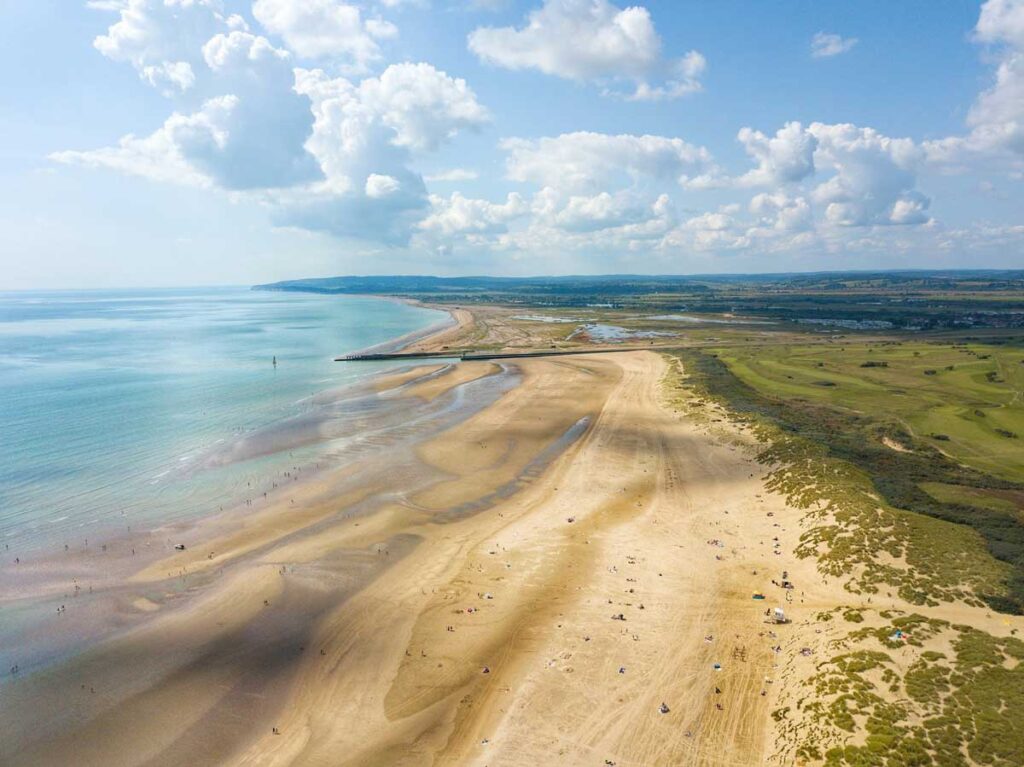 Camber Sands in East Sussex.