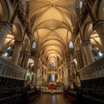 Inside Canterbury Cathedral in Kent, England.