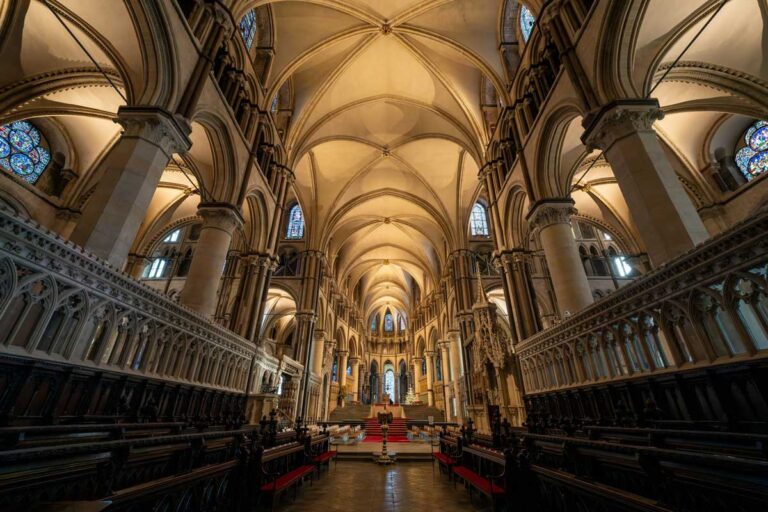 Inside Canterbury Cathedral in Kent, England.