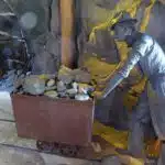 Statue of a miner at the Central Deborah Gold Mine in Bendigo, Victoria.