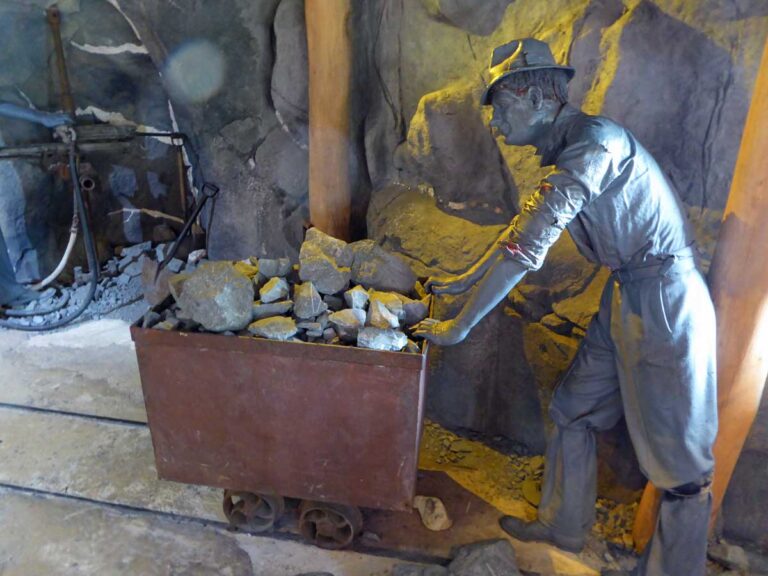 Statue of a miner at the Central Deborah Gold Mine in Bendigo, Victoria.