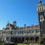 Dunedin Railway Station in Dunedin, New Zealand.