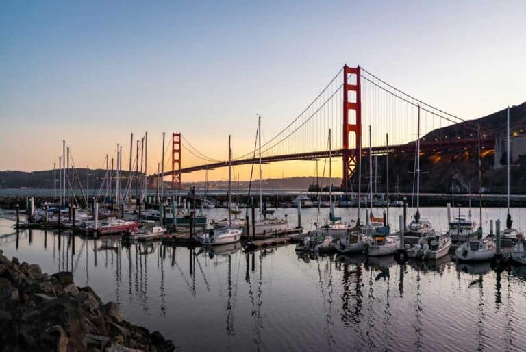 The Golden Gate Bridge from Sausalito, California.