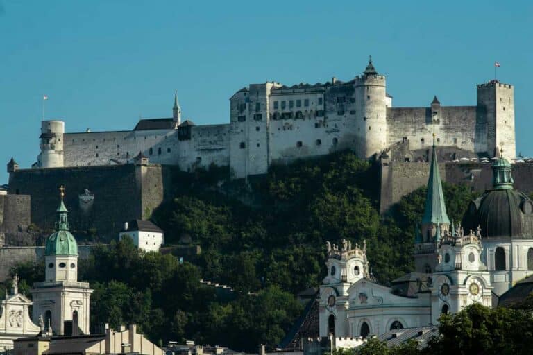 The Hohensalzburg Fortress in Salzburg, Austria.