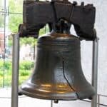 The Liberty Bell in Philadelphia, Pennsylvania.