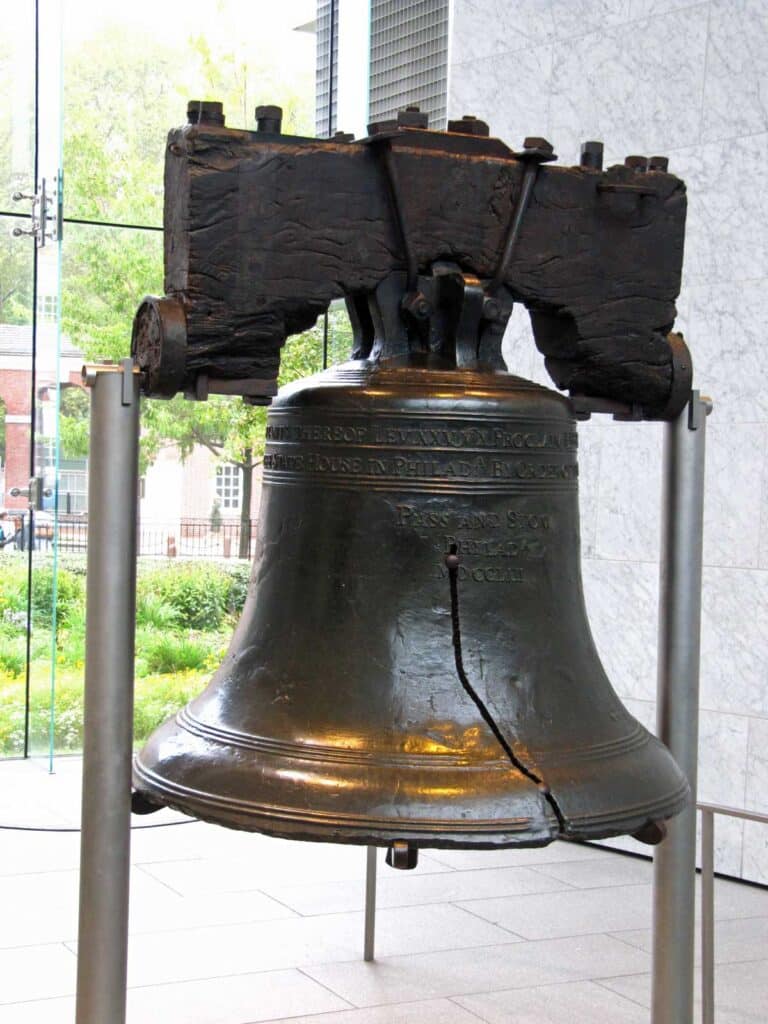 The Liberty Bell in Philadelphia, Pennsylvania.