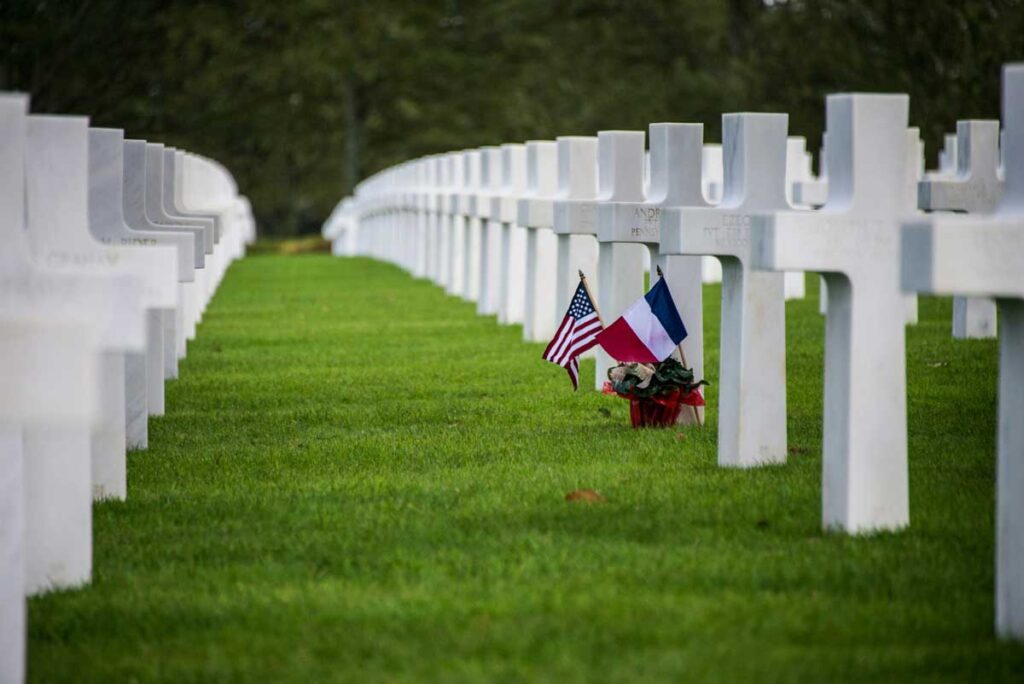 The Normandy American Cemetery in Colleville-sur-Mer.