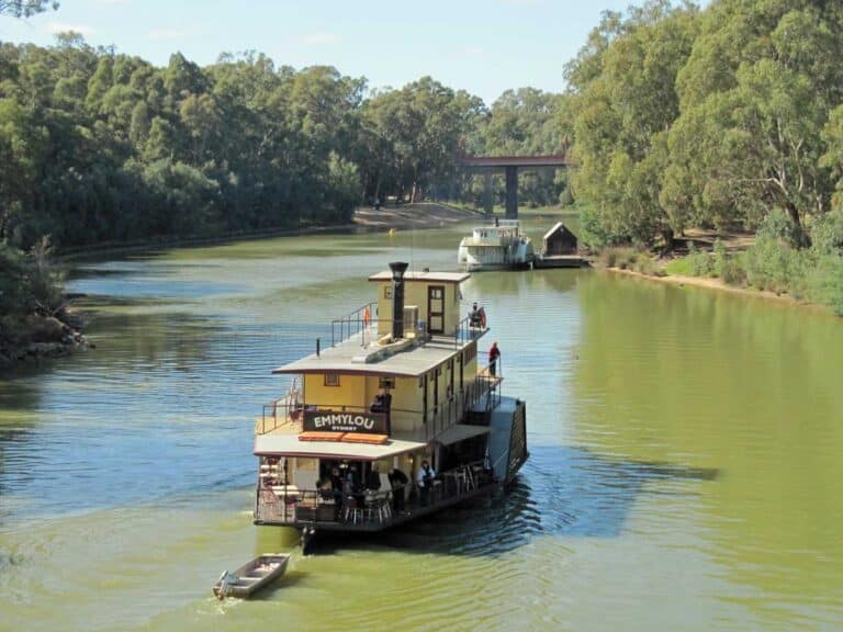 Paddlesteamers on the Murray River near Echuca, Victoria.