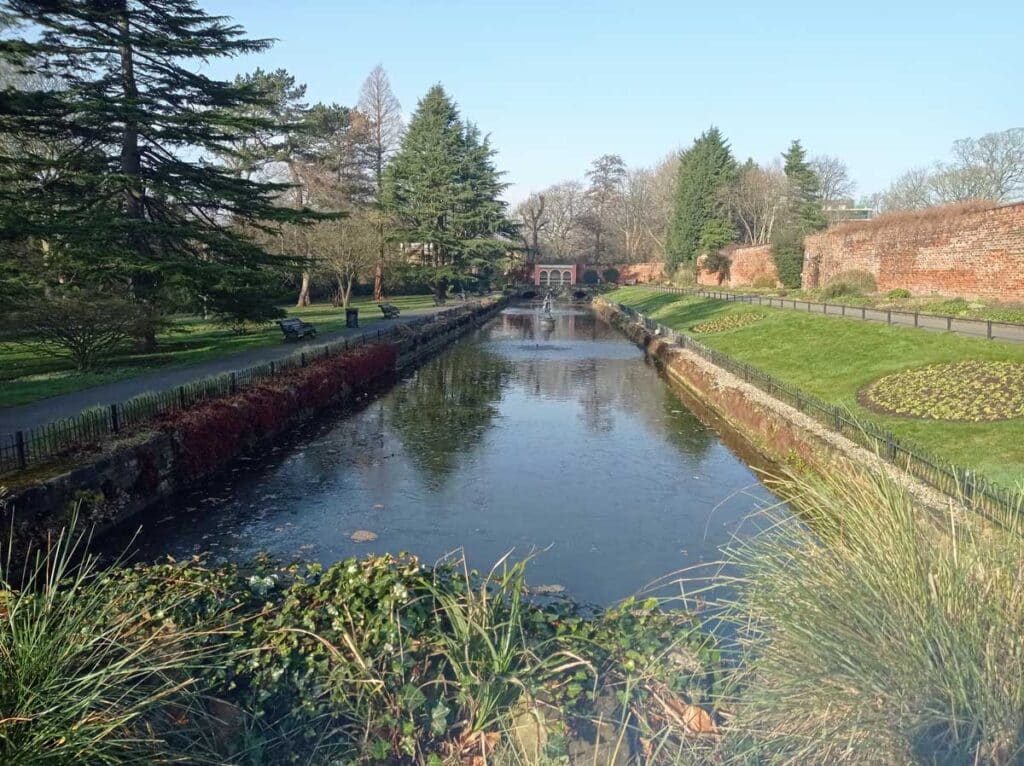 The Canal Gardens in Roundhay Park, Leeds, Yorkshire.