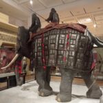 The armoured elephant at the Royal Armouries in Leeds, Yorkshire.