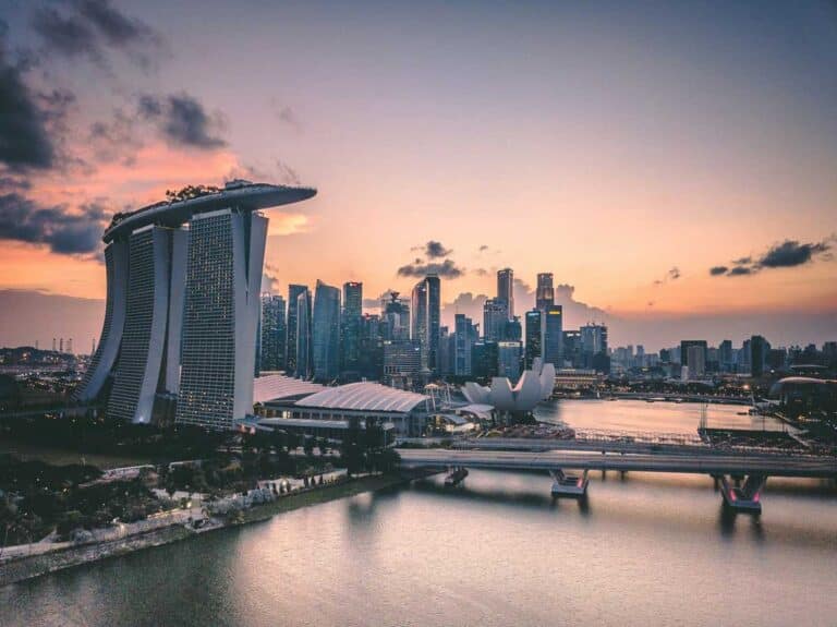The Singapore skyline.