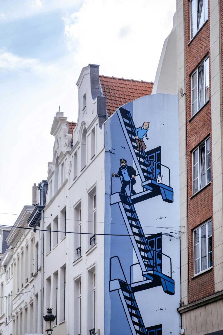 One of the Tintin murals in Brussels.