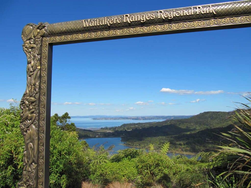 The photo frame outside the Arataki Visitor Centre in the Waitakere Ranges.
