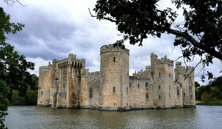 Bodiam Castle in East Sussex, South-East England.