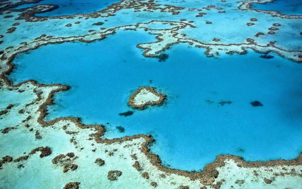 Heart Reef on the Great Barrier Reef, Queensland.