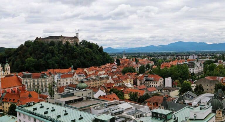 Ljubljana Castle on the hill overlooking the Slovenian capital.