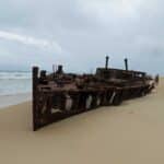 The Maheno shipwreck on 75 Mile Beach, K'gari, Queensland.