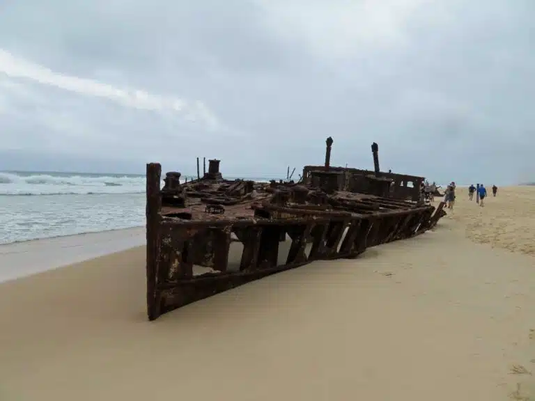 The Maheno shipwreck on 75 Mile Beach, K'gari, Queensland.