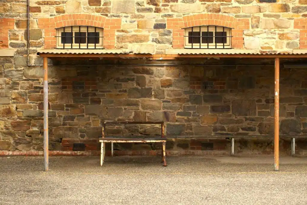 The prison yard at Adelaide Gaol.