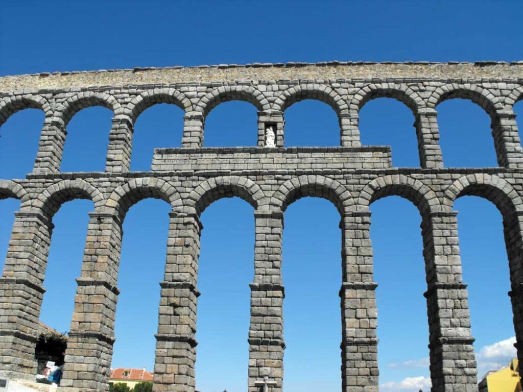 The Aqueduct of Segovia, Spain.