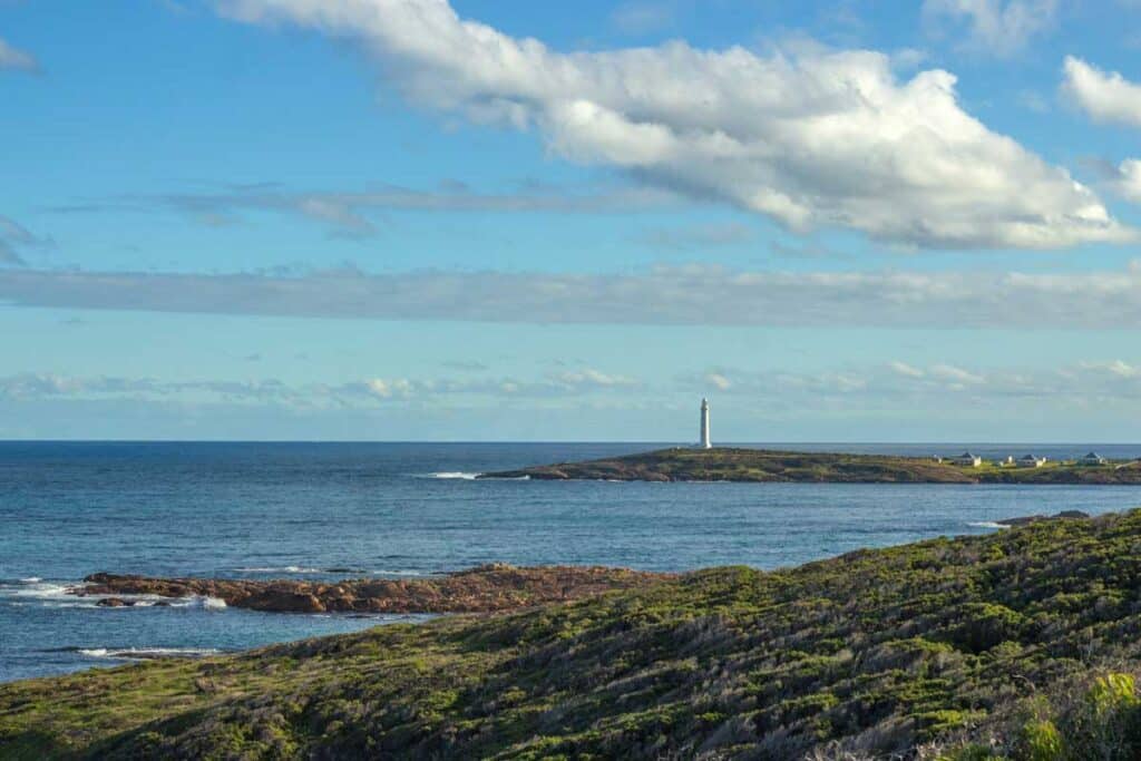 The Cape Leeuwin Lighthouse near Augusta, Western Australia.