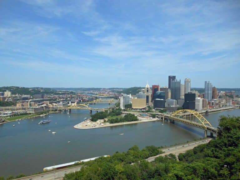 Pittsburgh from the top of the Duquesne Incline.