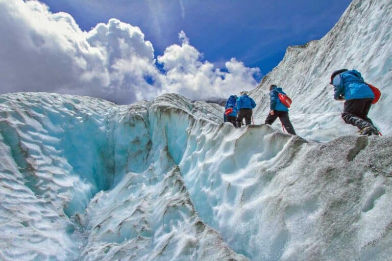 Hiking along the Franz Josef Glacier on New Zealand's South Island.
