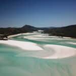 The swirling sands of Hill Inlet on Whitsunday Island, Queensland.