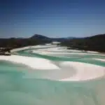 The swirling sands of Hill Inlet on Whitsunday Island, Queensland.