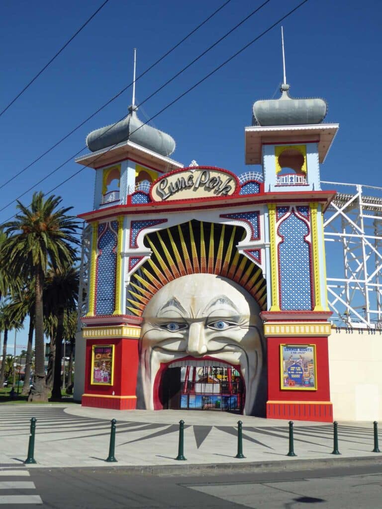 The entrance to Luna Park Melbourne in St Kilda.