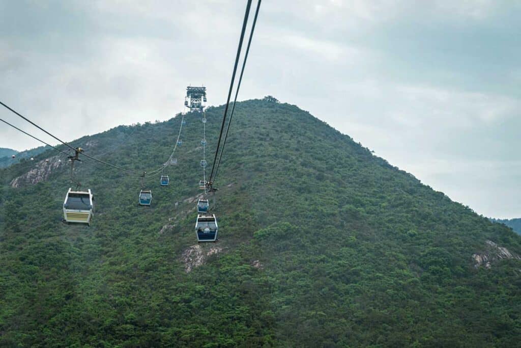 The Ngong Ping 360 cable car in Hong Kong.