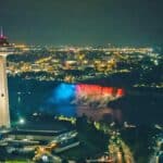 The Skylon Tower, looking out over Niagara Falls.