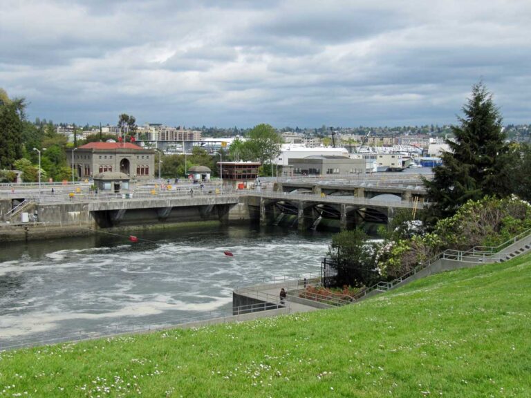 The Hiram M Chittenden locks in Seattle, Washington.