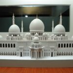 A model of the Sheikh Zayed Mosque in Abu Dhabi, on display in the Architecture Gallery of the Islamic Arts Museum Malaysia in Kuala Lumpur.