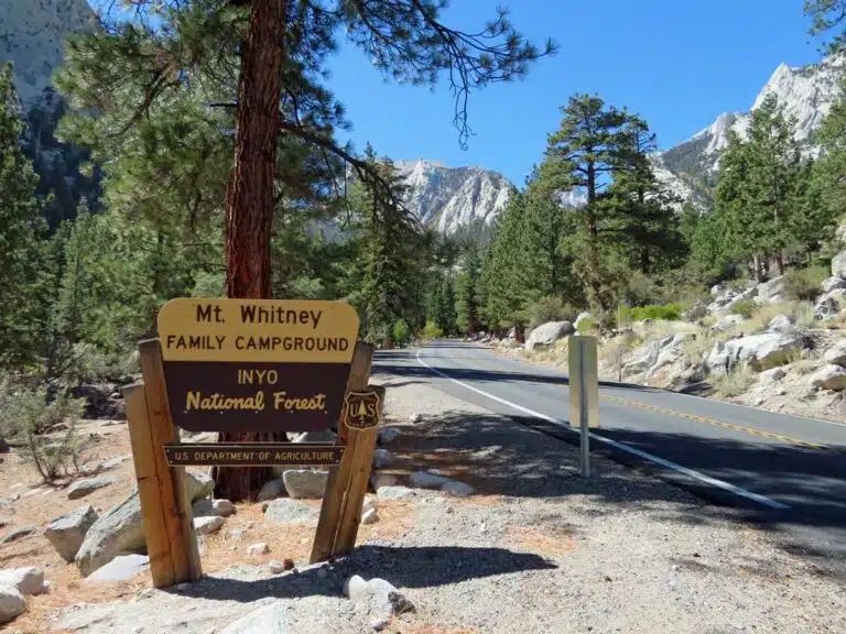 The Whitney Portal Road in the Eastern Sierra, California.
