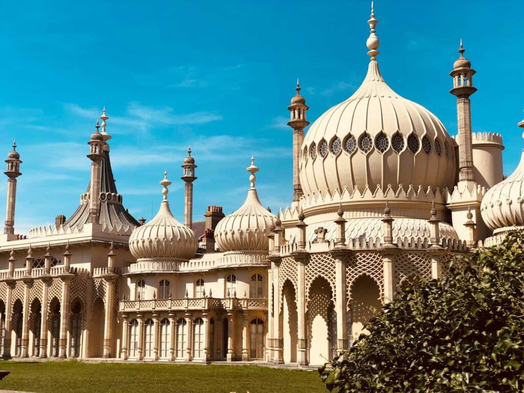 The Mughal-style domes of the Brighton Royal Pavilion in Sussex, England.