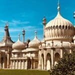The Mughal-style domes of the Brighton Royal Pavilion in Sussex, England.