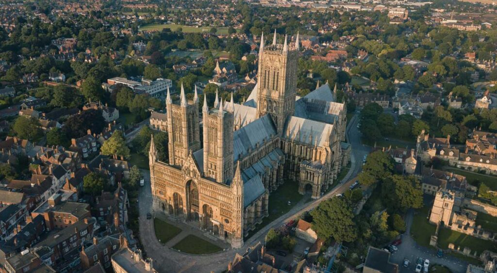 Lincoln Cathedral in Lincoln, England.