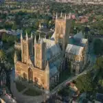 Lincoln Cathedral in Lincoln, England.